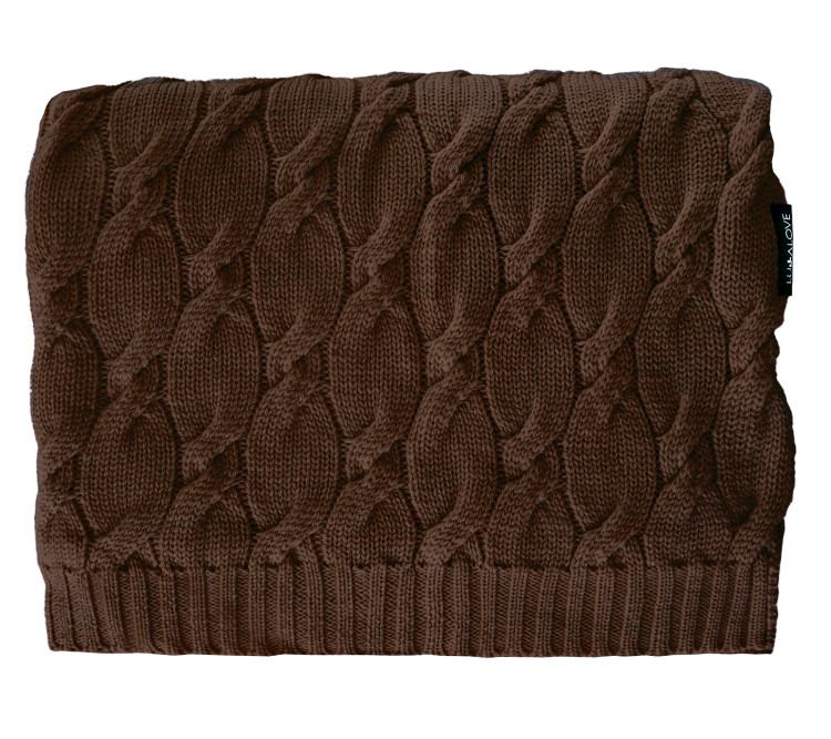 Koc merino w kolorze czekoladowym
